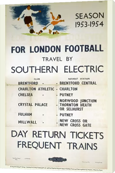 BR(SR) poster. Season 1953-1954. For London