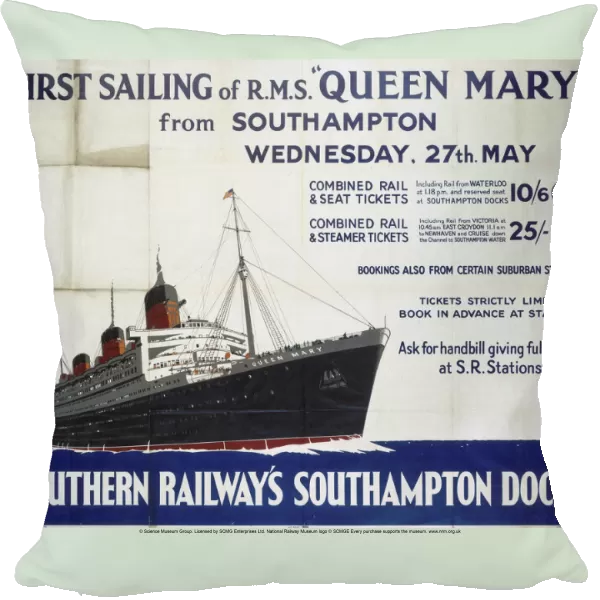 First Sailing of RMS Queen Mary, SR poster, 1936