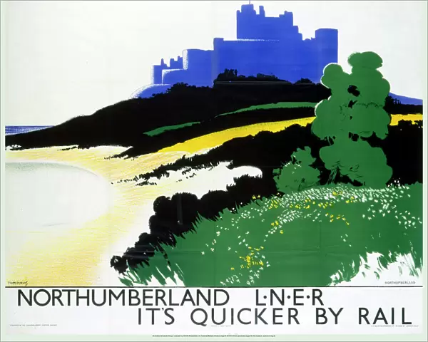 Northumberland: Its Quicker by Rail, LNER poster, 1934