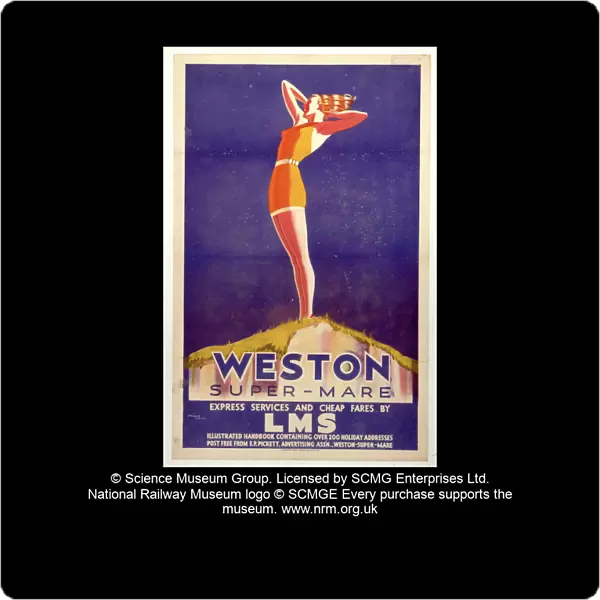 Weston-super-Mare, LMS poster, c 1930s