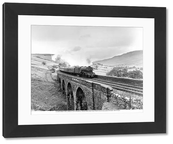 Steam locomotive Neil Gow, Ais Gill Viaduct, Settle and Carlisle line, 1960