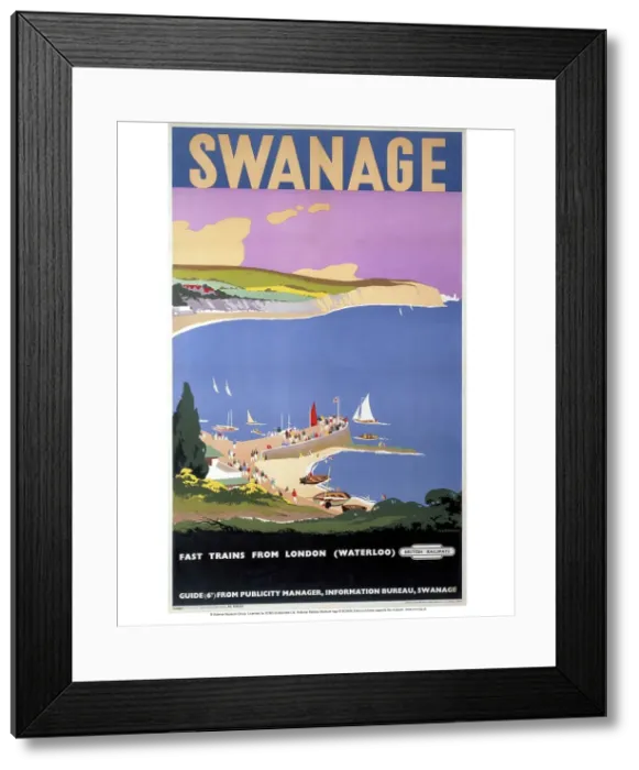 Framed Print : Swanage Bay Print, 1955 Framed Print : Swanage Bay Print, 1955