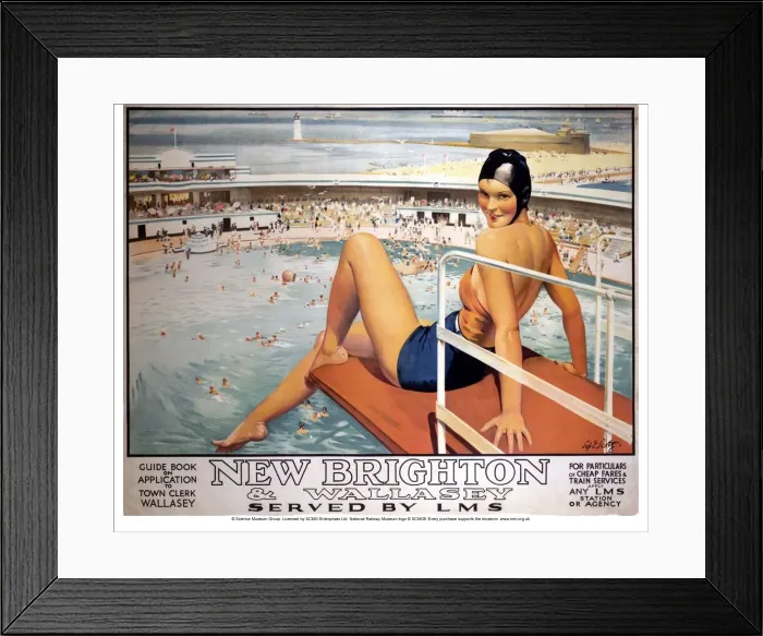 Framed Print : New Brighton and Wallasey Print, 1923-1947 LMS Railway Poster