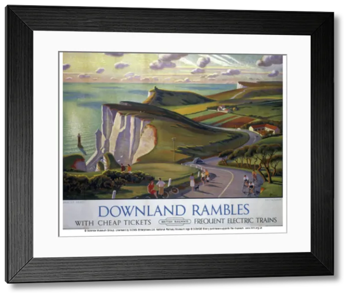 Framed Print : Downland Rambles Print, East Sussex Coast Panorama