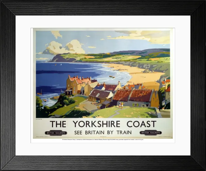 Framed Print : Robin Hoods Bay Print, 1950s BR Poster Framed Print : Robin Hoods Bay Print, 1950s BR Poster