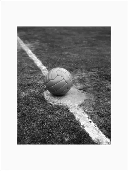 Kick Off. 14th May 1966: The ball on the centre spot of the pitch awaiting