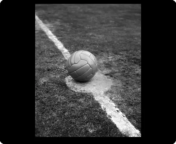 Kick Off. 14th May 1966: The ball on the centre spot of the pitch awaiting