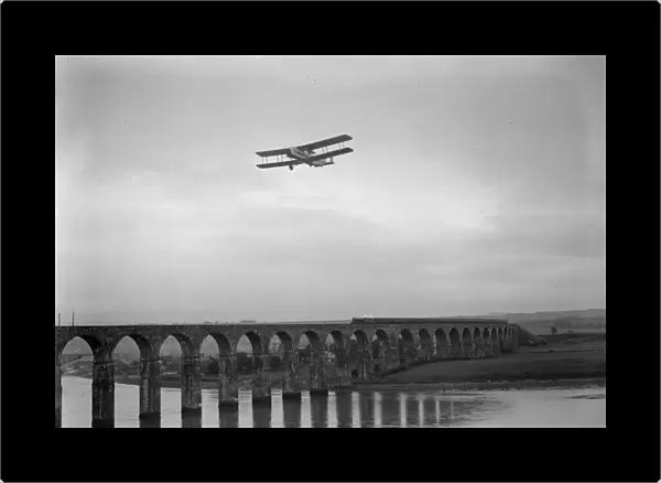 Race To Scotland; Imperial Airways Bi-plane, the City of Glasgow, flying over