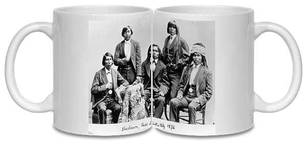 Shoshones. circa 1872: Native Americans of the Shoshone tribe westernised