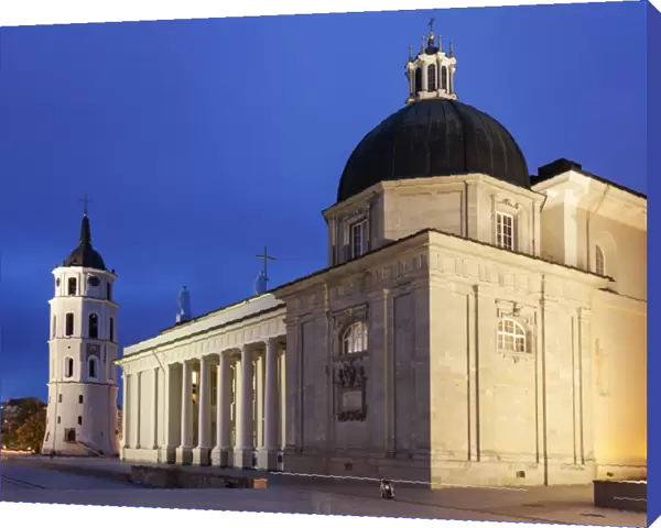 Vilnius Cathedral Basilica at evening