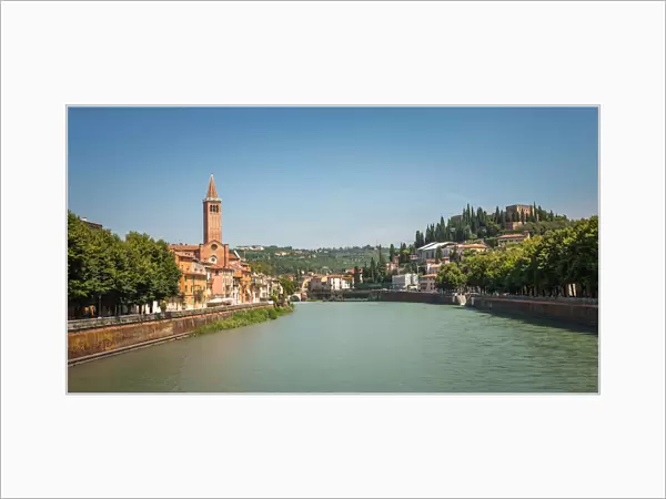 River Adige floating Through Verona, Italy