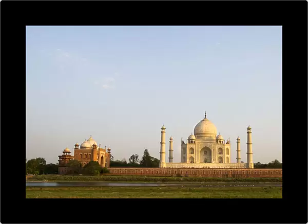Panorama of back side of Taj Mahal at sunset