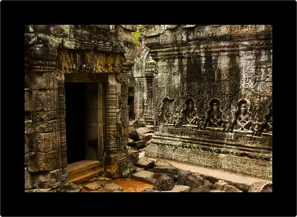 Old Asia. Inside the old Angkor Wat temple