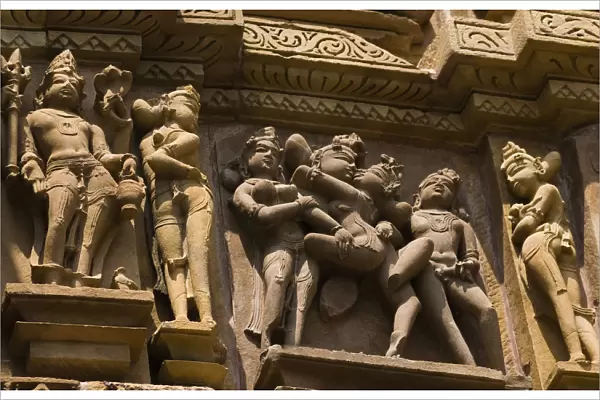 Sculptures on a temple, Kandariya Mahadeva Temple, Khajuraho, Chhatarpur District, Madhya Pradesh, India