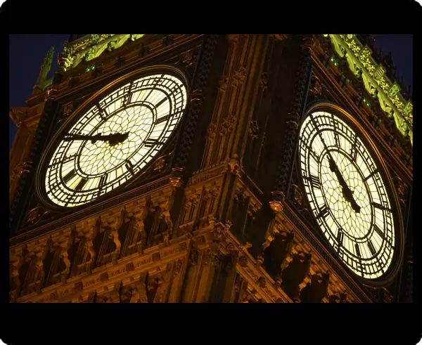 Big Ben Illuminated At Night, London, England