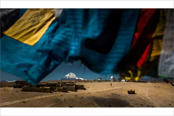 Mt. Kailash with Flags foreground
