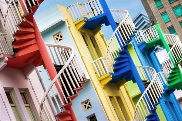 Bugis. Candy-colored spiral staircases in Singapores Bugis Village
