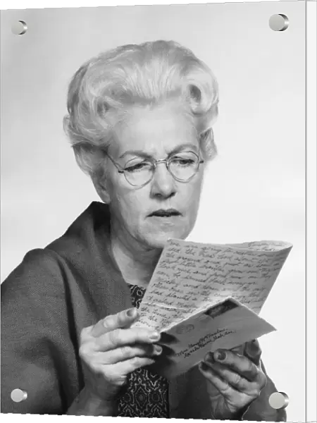 Woman reading letter