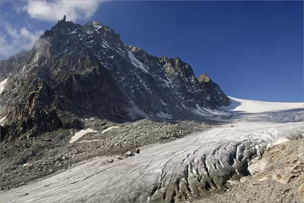 Melting glaciers in the Alps, Orny Glacier, Valais, Switzerland, Europe