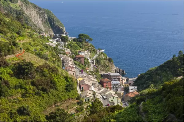 Village of Riomaggiore, Cinque Terre, UNESCO World Heritage Site, Riviera di Riomaggiore, Riomaggiore province, Liguria, Italy