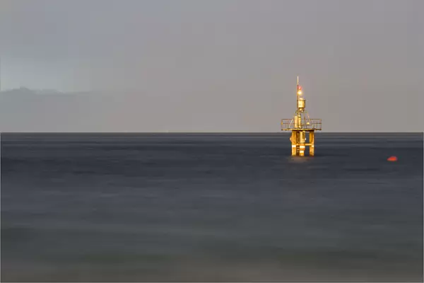 Lighthouse at the Horn outdoor pool, Lake Constance, Konstanz, Baden-Wuerttemberg, Germany
