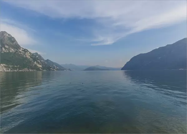 Lake Iseo or Lago d Iseo with Monte Isola, Riva di Solto, Bergamo, Italy