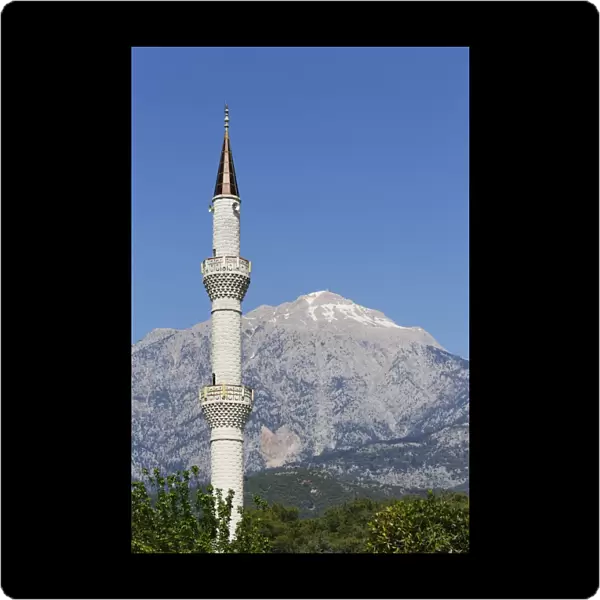 Mt. Tahtali Dagi and minaret, Olimpos Beydaglari National Park, Tekirova, Lycia, Province of Antalya, Turkey