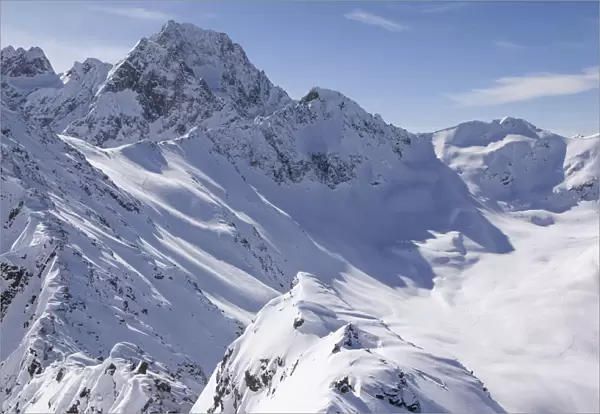 The snowy Sellrain mountains, Stubai Alps, Tyrol, Austria