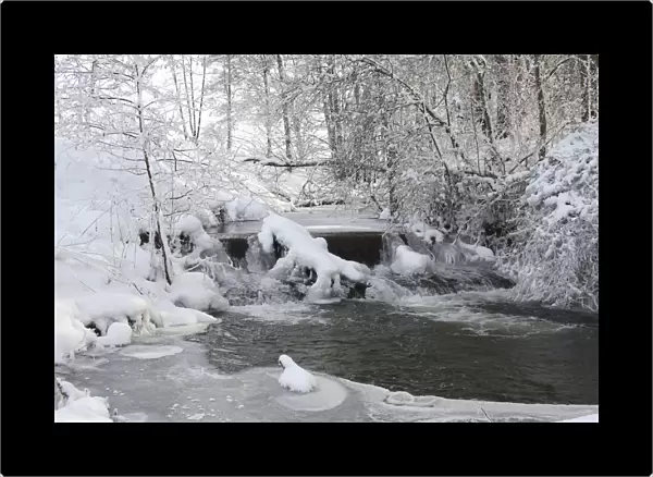 Stream in winter, Bavaria, Germany