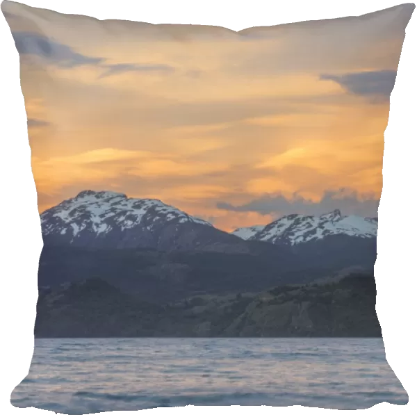 Sunset on Lake General Carrera, General Carrera Lake, Puerto Tranquilo, Aysen Province, Chile