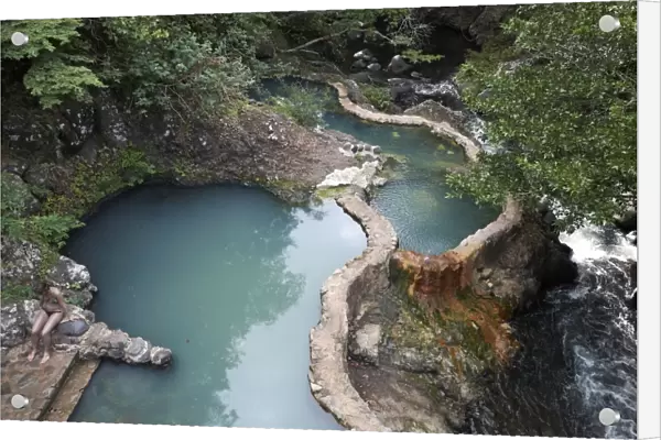 Outdoor pool with hot thermal water, Las Pailas, Ricon de la Vieja National Park, Province of Guanacaste, Costa Rica, Central America