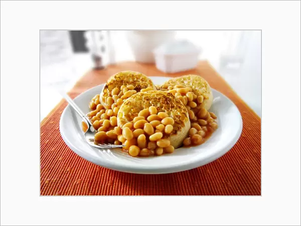 Baked beans on crumpets