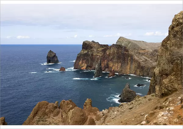 Nature reserve with steep cliffs on the volcanic peninsula of Ponta de Sao Lourenco, Funchal, Canical, Ilha da Madeira, Portugal