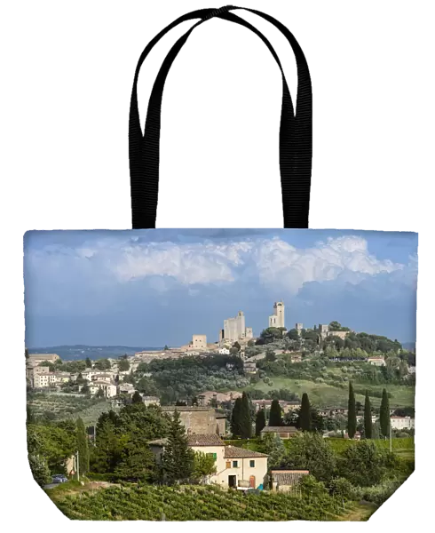 Cityscape of San Gimignano, towers of San Gimignano, Tuscan landscape, Tuscany, Italy, Europe
