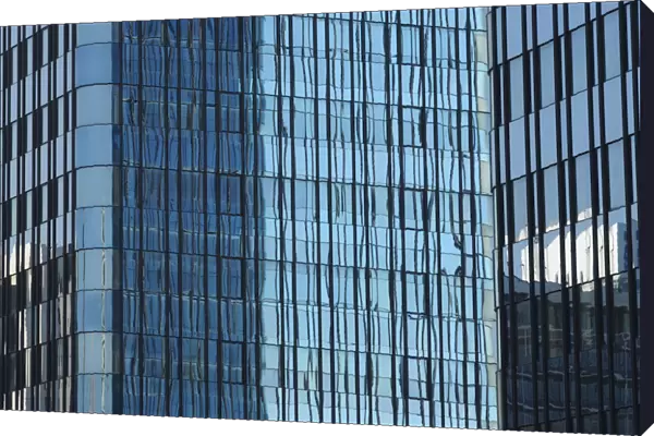 Glass facade of an office building in Frankfurt am Main, Hesse, Germany, Europe