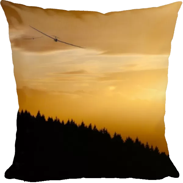 Glider at sunset