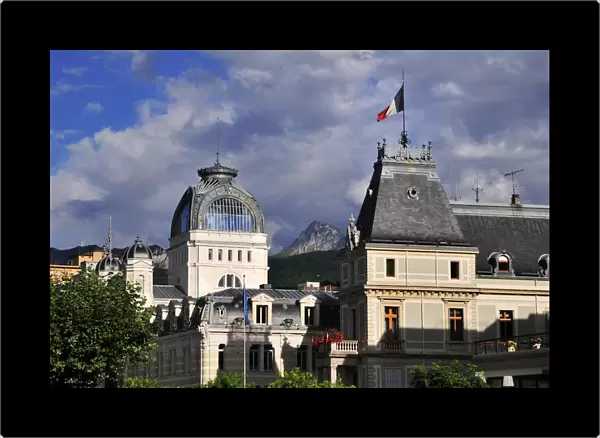 The Town Hall and the Art Nouveau building of the Source Cachat, Evian-les-Bains, Haute-Savoie, Rhone-Alpes, France