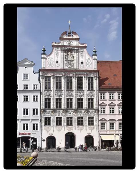 Rococo facade by Dominic Zimmermann, Old Town Hall, Landsberg am Lech, Upper Bavaria, Bavaria, Germany, Europe