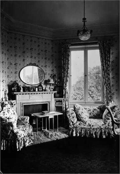 Boudoir. circa 1900: Interior of a turn of the century bedroom