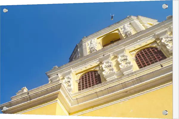 Low angle view at Colonial church of Nuestra SeAnora de la Merced, Antigua, Guatemala