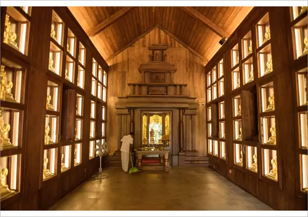 Hall of Buddha at Kelaniya Temple in colombo. Sri Lanka