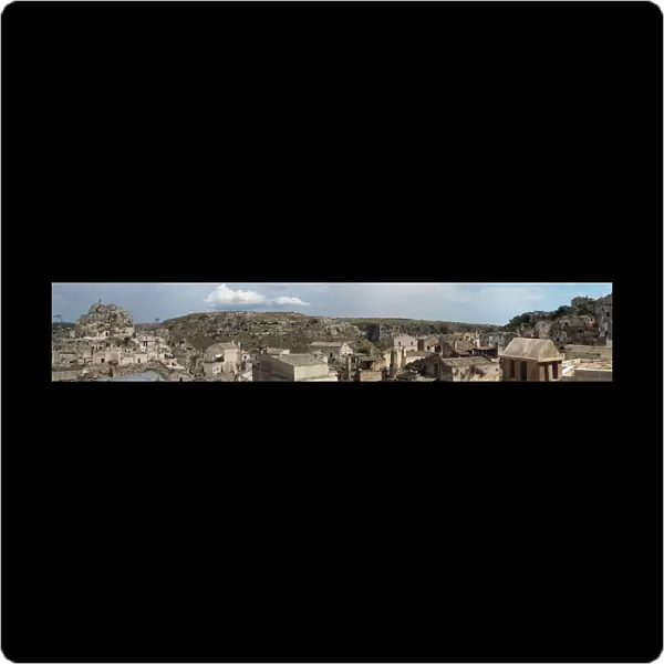 Large Size Panoramic View Of Matera, Third Oldest City In The World And UNESCO World Heritage Site