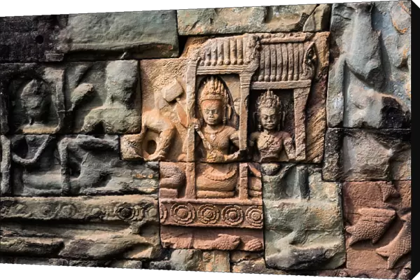Stone Carving Close-up in Angkor Wat