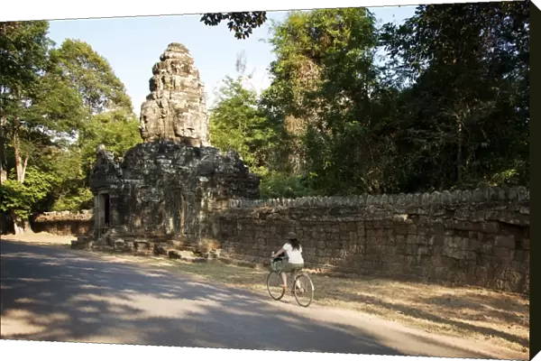 Biking around the Angkor Wat temple in Siem Reap