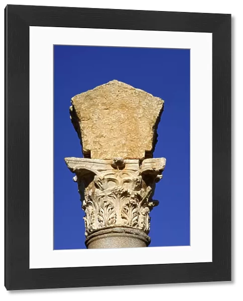 Column with Corinthian capital Leptis Magna Libya