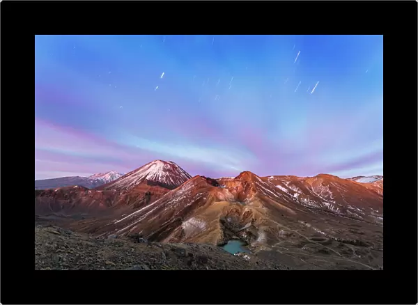 Awesome dawn over volcanic landscape, Tongariro