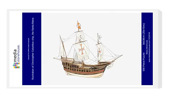 Illustration of Christopher Columbus ship, the Santa Maria