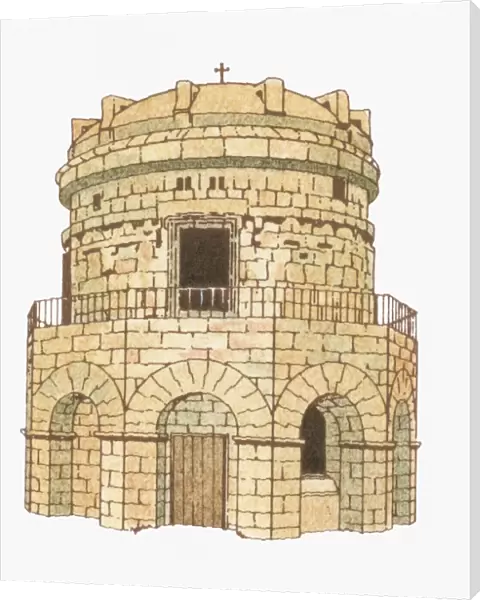 Illustration of the Mausoleum of Theodoric in Italy, 520 AD