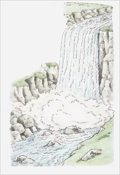Illustration of waterfall