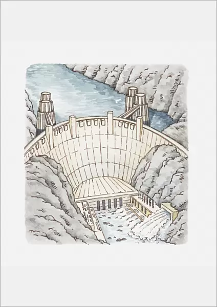 Illustration of a dam